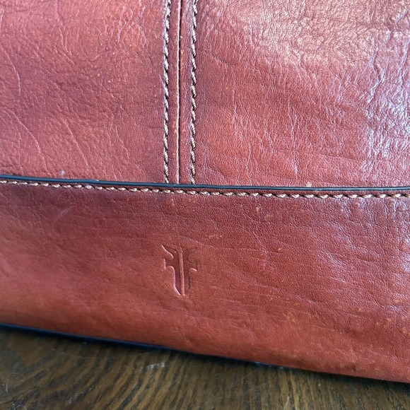 FRYE Ring Brown Cognac Leather Hobo Tote Purse - Picture 9 of 16